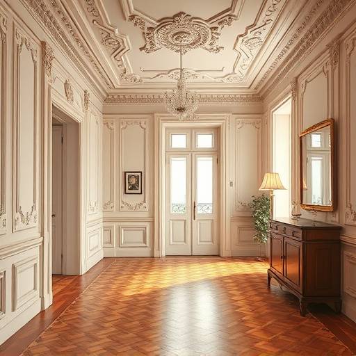 Appartement haussmannien avec moulures et parquet.