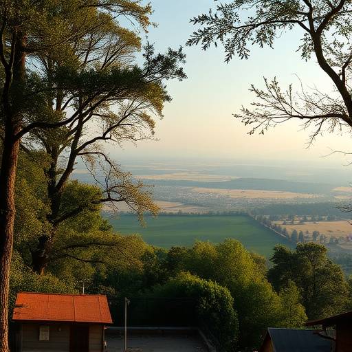 Vue panoramique d'une location de tournage idyllique